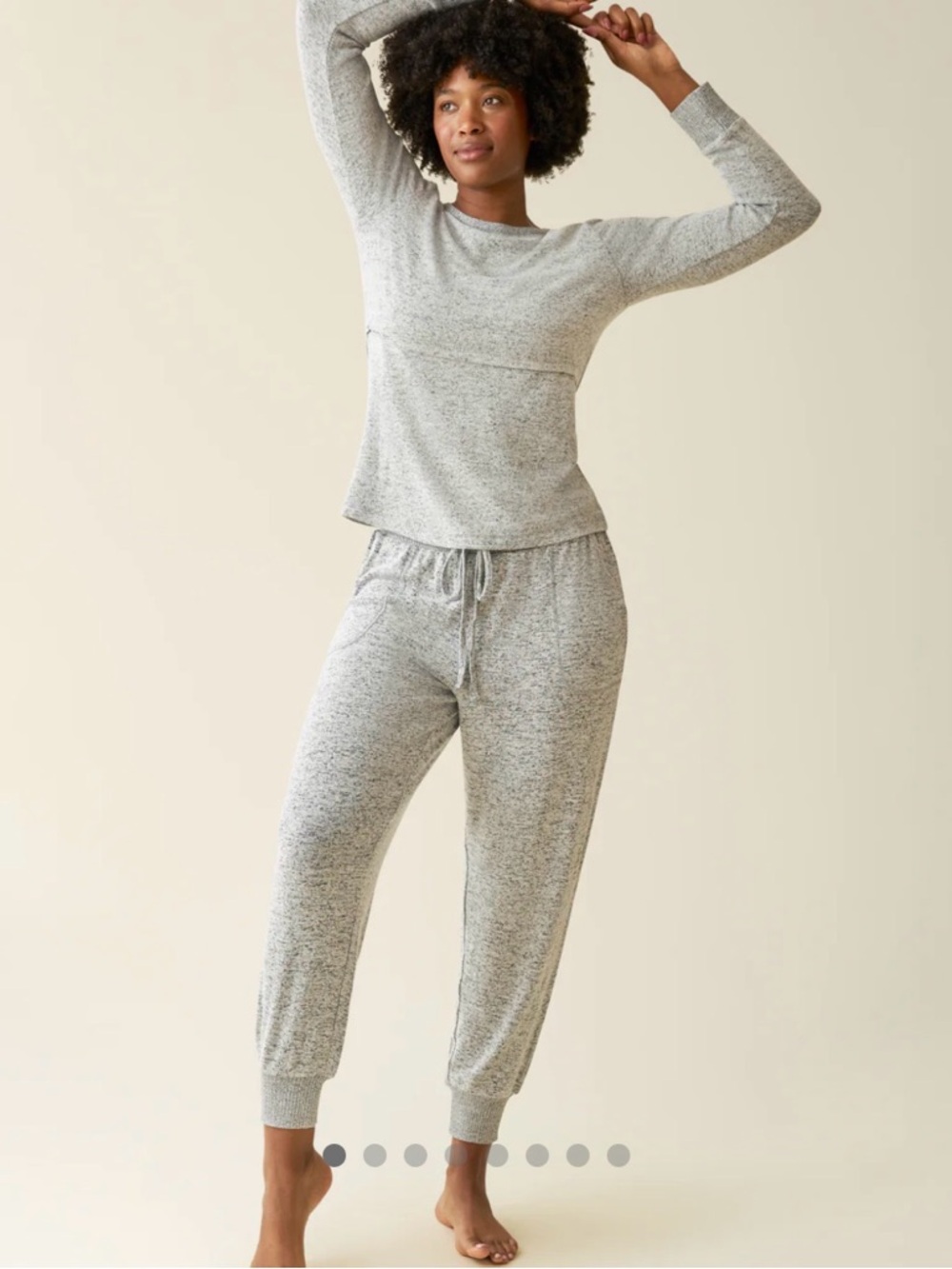 Kindred Bravely Heather Gray Long-Sleeve Sleep Top & Jogger Lounge Set